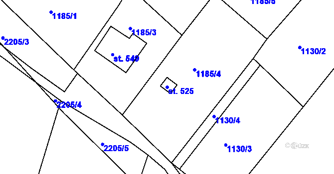 Parcela st. 525 v KÚ Dražice u Tábora, Katastrální mapa