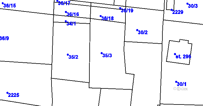 Parcela st. 35/3 v KÚ Dražice u Tábora, Katastrální mapa