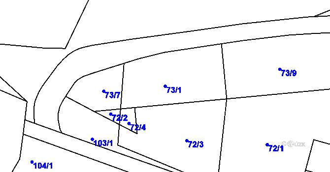 Parcela st. 73/1 v KÚ Dražice u Tábora, Katastrální mapa