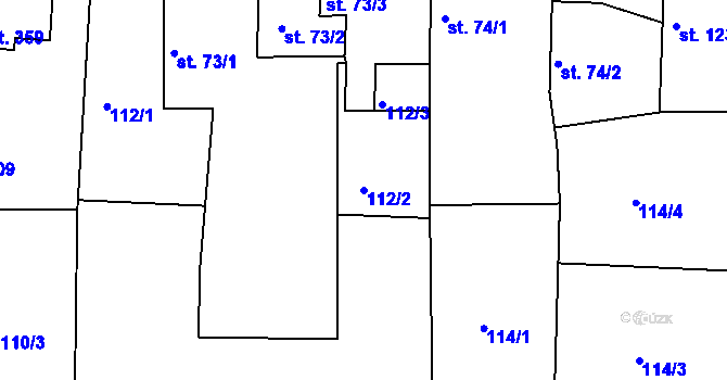 Parcela st. 112/2 v KÚ Dražice u Tábora, Katastrální mapa
