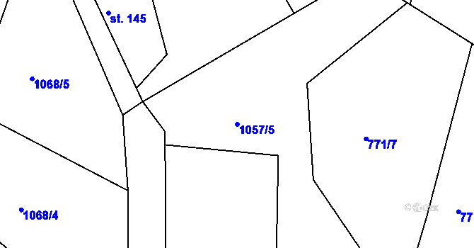 Parcela st. 1057/5 v KÚ Dražice u Tábora, Katastrální mapa