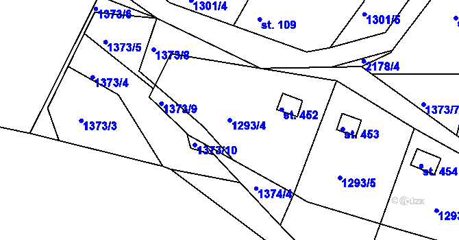 Parcela st. 1293/4 v KÚ Dražice u Tábora, Katastrální mapa