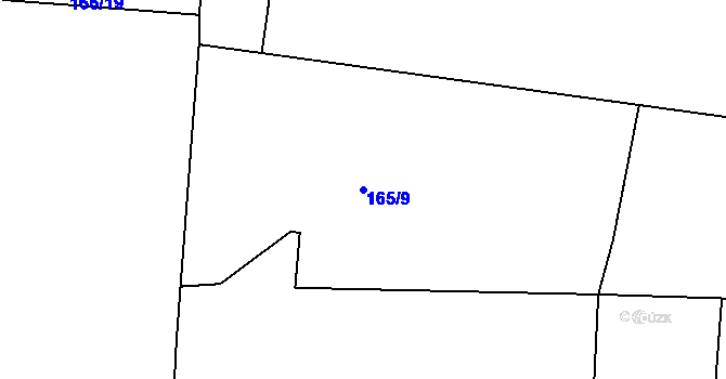 Parcela st. 165/9 v KÚ Dražice u Tábora, Katastrální mapa