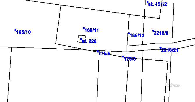 Parcela st. 175/6 v KÚ Dražice u Tábora, Katastrální mapa