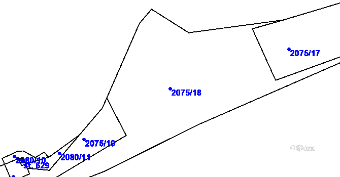 Parcela st. 2075/18 v KÚ Dražice u Tábora, Katastrální mapa
