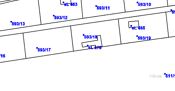 Parcela st. 578 v KÚ Dražice u Tábora, Katastrální mapa