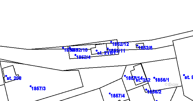 Parcela st. 211/1 v KÚ Dražice u Tábora, Katastrální mapa