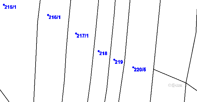 Parcela st. 218 v KÚ Dražice u Tábora, Katastrální mapa