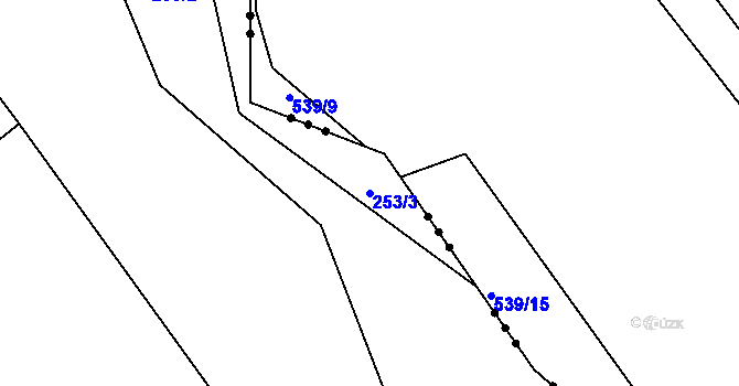 Parcela st. 253/3 v KÚ Dražice u Tábora, Katastrální mapa