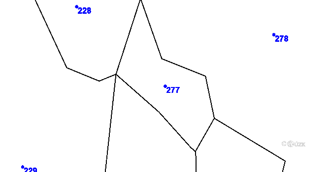 Parcela st. 277 v KÚ Dražice u Tábora, Katastrální mapa
