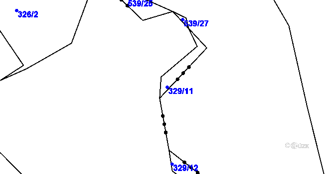 Parcela st. 329/11 v KÚ Dražice u Tábora, Katastrální mapa