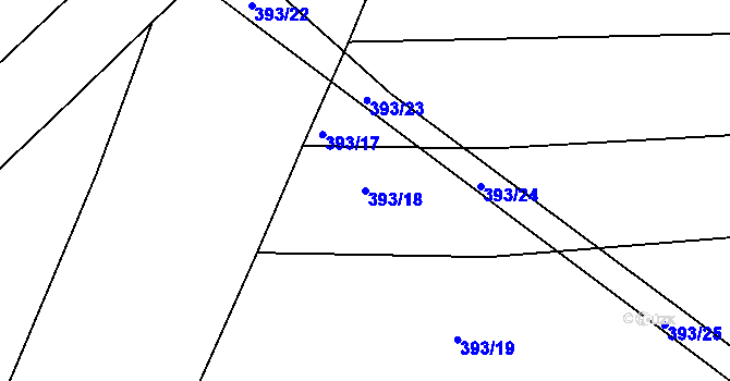 Parcela st. 393/18 v KÚ Dražice u Tábora, Katastrální mapa