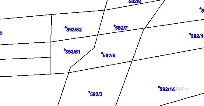 Parcela st. 582/6 v KÚ Dražice u Tábora, Katastrální mapa