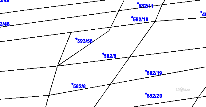 Parcela st. 582/9 v KÚ Dražice u Tábora, Katastrální mapa