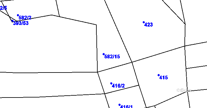 Parcela st. 582/15 v KÚ Dražice u Tábora, Katastrální mapa