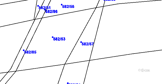 Parcela st. 582/57 v KÚ Dražice u Tábora, Katastrální mapa