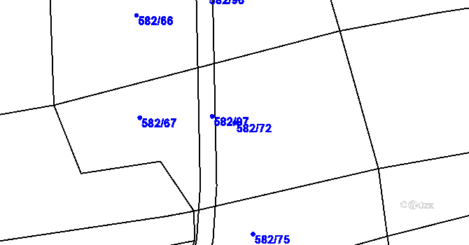 Parcela st. 582/72 v KÚ Dražice u Tábora, Katastrální mapa