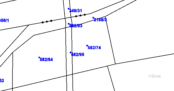 Parcela st. 582/74 v KÚ Dražice u Tábora, Katastrální mapa
