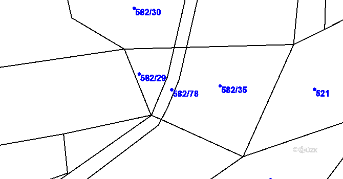 Parcela st. 582/78 v KÚ Dražice u Tábora, Katastrální mapa