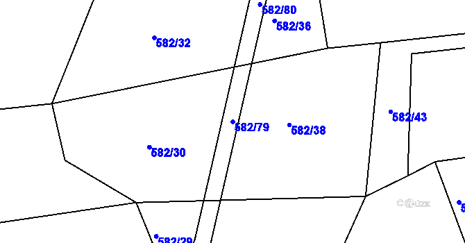 Parcela st. 582/79 v KÚ Dražice u Tábora, Katastrální mapa