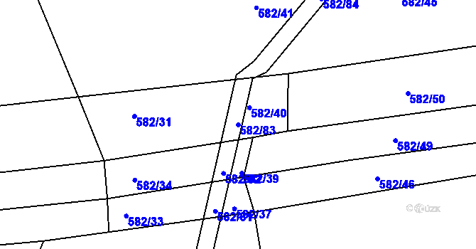 Parcela st. 582/83 v KÚ Dražice u Tábora, Katastrální mapa
