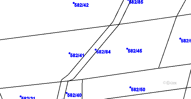 Parcela st. 582/84 v KÚ Dražice u Tábora, Katastrální mapa