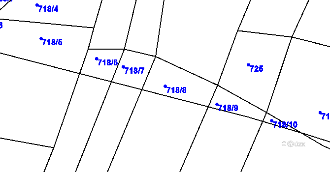 Parcela st. 718/8 v KÚ Dražice u Tábora, Katastrální mapa