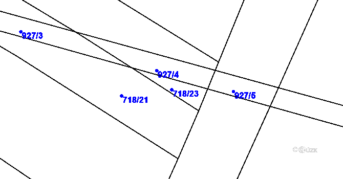 Parcela st. 718/23 v KÚ Dražice u Tábora, Katastrální mapa