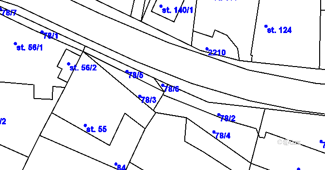 Parcela st. 78/6 v KÚ Dražice u Tábora, Katastrální mapa