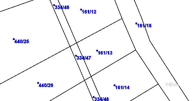 Parcela st. 161/13 v KÚ Drhovice, Katastrální mapa
