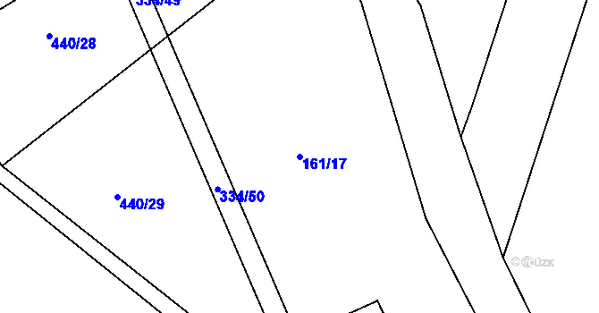 Parcela st. 161/17 v KÚ Drhovice, Katastrální mapa