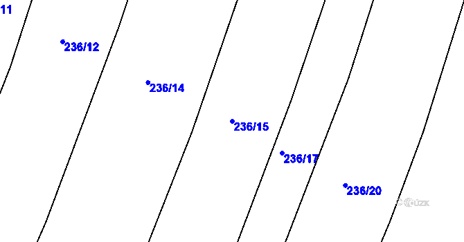 Parcela st. 236/15 v KÚ Drhovice, Katastrální mapa