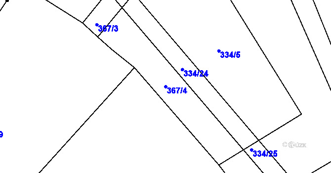 Parcela st. 367/4 v KÚ Drhovice, Katastrální mapa