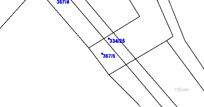 Parcela st. 367/5 v KÚ Drhovice, Katastrální mapa