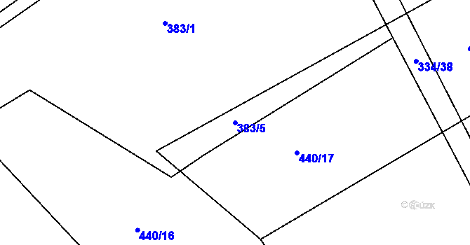 Parcela st. 383/5 v KÚ Drhovice, Katastrální mapa