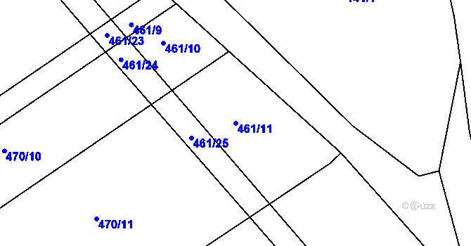Parcela st. 461/11 v KÚ Drhovice, Katastrální mapa