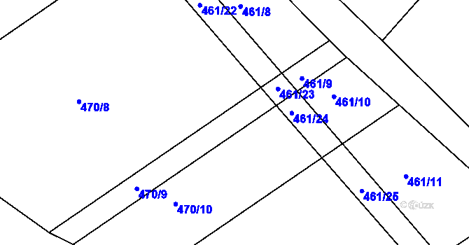Parcela st. 461/16 v KÚ Drhovice, Katastrální mapa