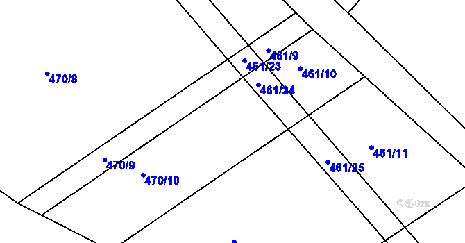 Parcela st. 461/17 v KÚ Drhovice, Katastrální mapa