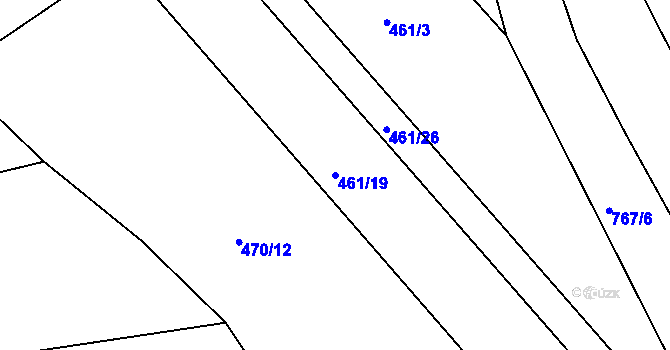 Parcela st. 461/19 v KÚ Drhovice, Katastrální mapa