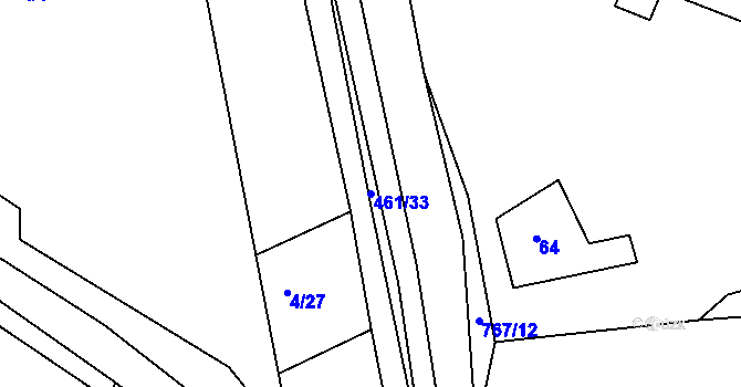 Parcela st. 461/33 v KÚ Drhovice, Katastrální mapa