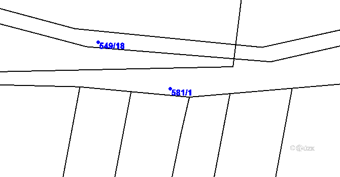 Parcela st. 581/1 v KÚ Drhovice, Katastrální mapa