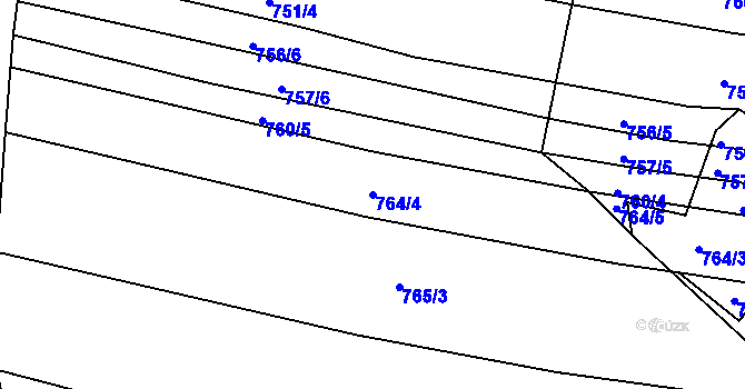 Parcela st. 764/4 v KÚ Meziříčí, Katastrální mapa