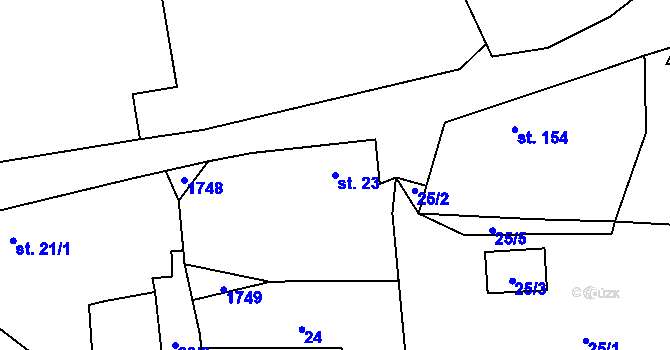 Parcela st. 23 v KÚ Dražíč, Katastrální mapa