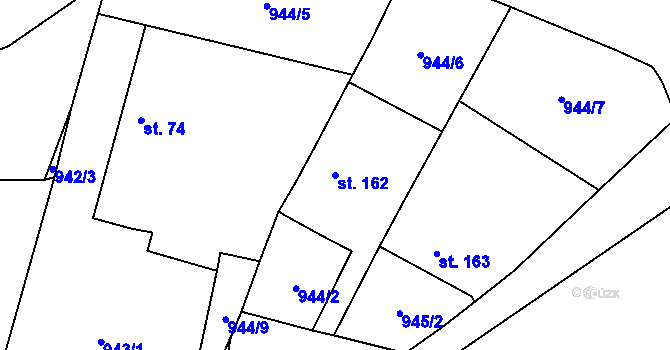 Parcela st. 162 v KÚ Dražíč, Katastrální mapa