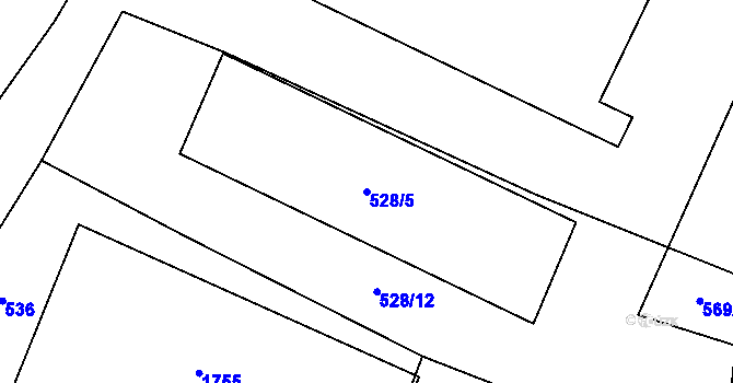 Parcela st. 528/5 v KÚ Dražíč, Katastrální mapa