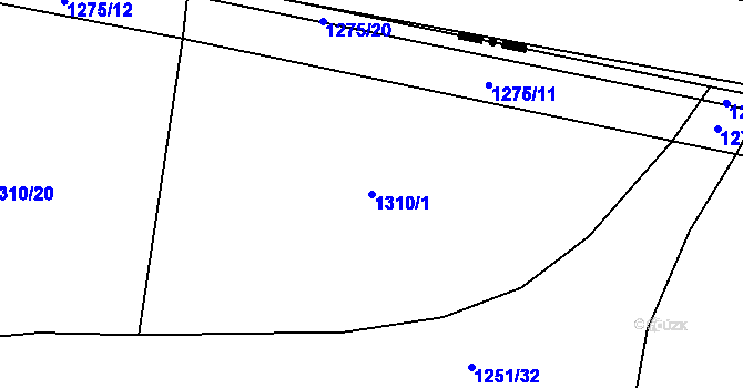 Parcela st. 1310/1 v KÚ Dražíč, Katastrální mapa