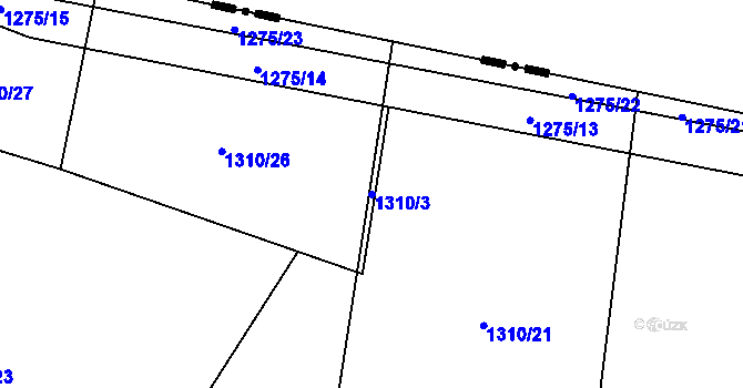 Parcela st. 1310/3 v KÚ Dražíč, Katastrální mapa