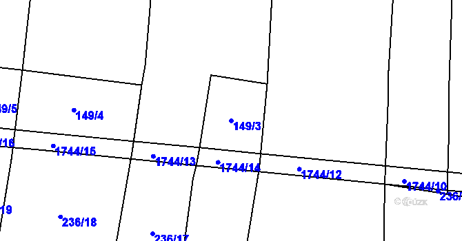Parcela st. 149/3 v KÚ Dražíč, Katastrální mapa