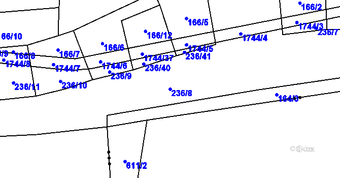 Parcela st. 236/8 v KÚ Dražíč, Katastrální mapa