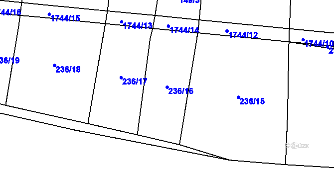 Parcela st. 236/16 v KÚ Dražíč, Katastrální mapa